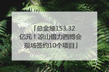 总金额153.32亿元！凉山借力西博会现场签约10个项目